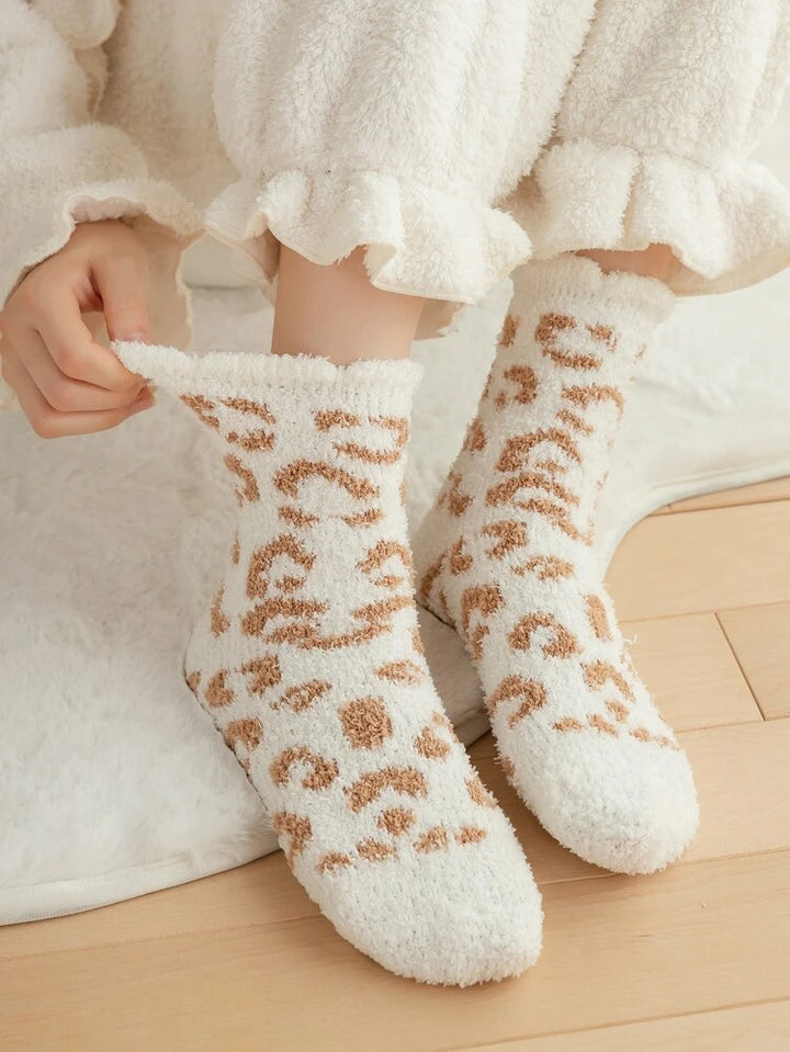 Leopard Fuzzy Socks